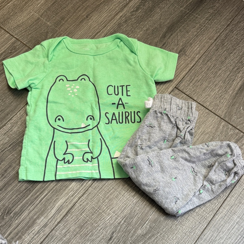 Carter's Green and Gray Dino Kids Matching Set